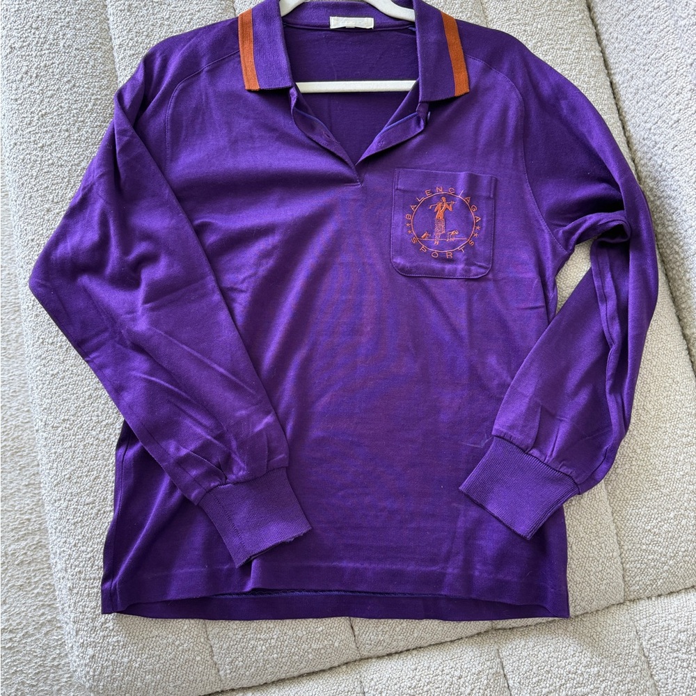 Vintage Balenciaga Sport Purple Polo Shirt